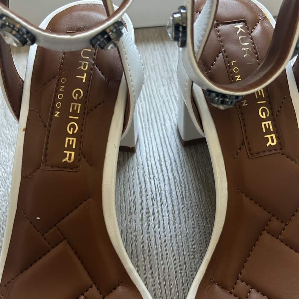 Kurt Geiger White and Brown Heels - Picture 5 of 5